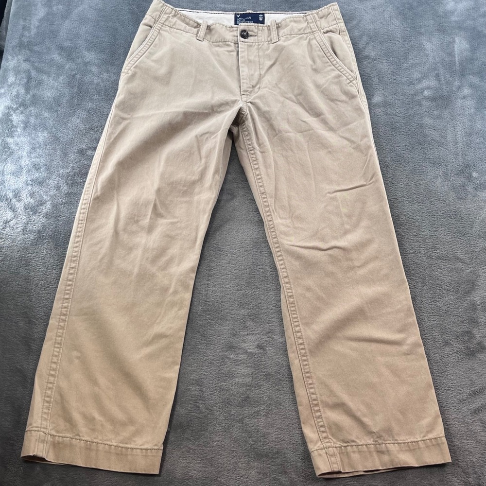 American Eagle Outfitters Mens Khaki Chino Pants 32x30 Tan Cotton Straight Leg